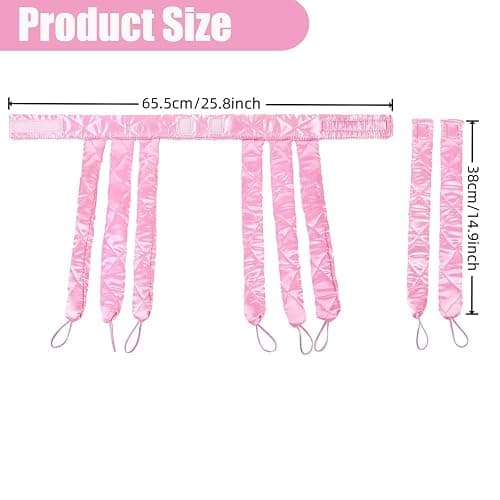 YiQiYi No Heat Hair Curler Headband for Long Hair, Satin Heatless Curling Rod with Adjustable Strap Overnight No Heat Curling Roller for Women and Girls Waves and Curls (Pink) thumbnail 5