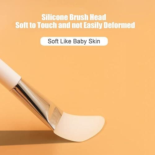 Facial Mask Application Brush, Soft Silicone Angled White Brush Head Cosmetic Tool for Body Lotion, Mud, Clay, Charcoal Mixed Mask thumbnail 3