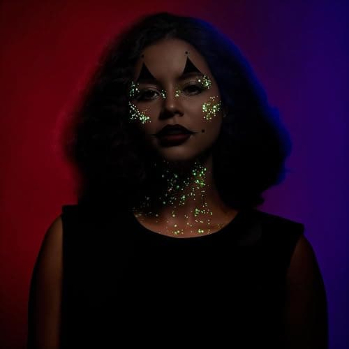 Teenitor 6 Colors Glow in The Dark Glitter Gel, Face Glitter Gel, Body Glitter Hair Glitter for Carnival Makeup UV Black Light Party Cheer Raves Festivals thumbnail 2