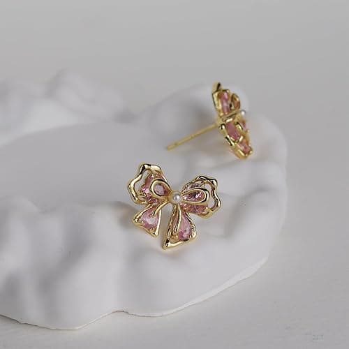 Jean Beau Pearl Flower Leaf Stud Earrings for Women Statement Cluster CZ Pearls Earring Gold Plated Sterling Silver Wedding Prom Birthday Fashion Jewelry Gift thumbnail 5