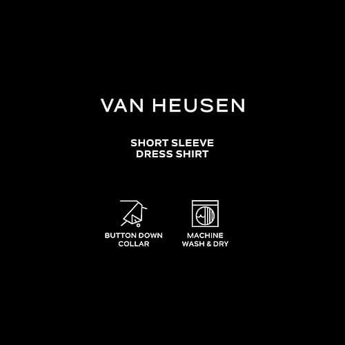 Van Heusen Mens Short Sleeve Dress Shirt Regular Fit Oxford Solid thumbnail 5