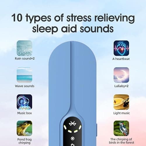 STEHEALTH Under-Pillow Speaker for Sleeping - Mini Portable Wireless Bluetooth Bone Conduction, with White Noise & Timer | Supports TF Card, Suitable for Side Sleepers and Sleep Difficulties（Blue） thumbnail 2