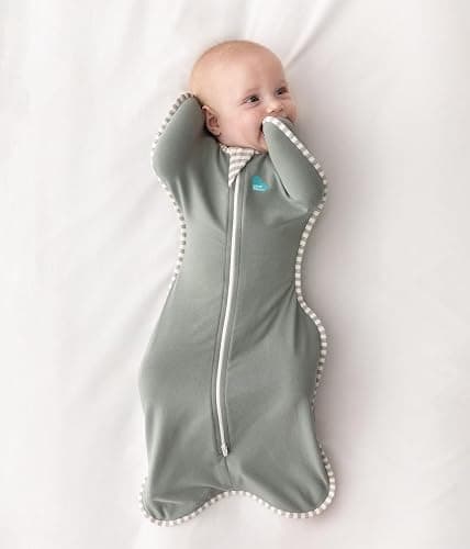 Love to Dream Swaddle UP, Baby Sleep Sack, Self-Soothing Swaddles for Newborns, Get Longer Sleep, Snug Fit Helps Calm Startle Reflex, New Born Essentials for Baby, 1.0 TOG, 13-19 lbs, Deep Olive thumbnail 2