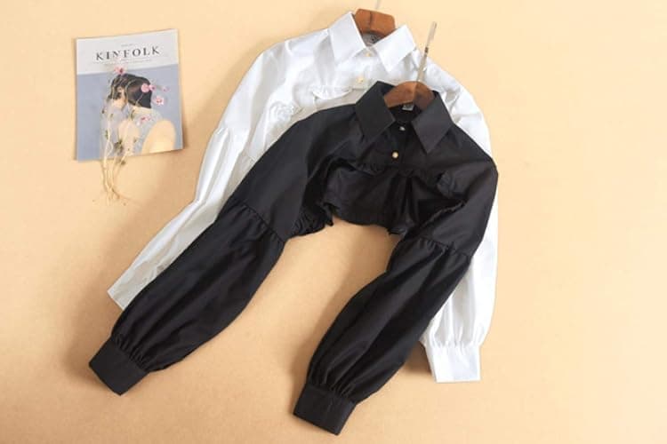 Elegtiskas Detachable Dickey Blouse False Collar Half Shirt Blouse Collar Crop Top thumbnail 8