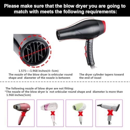 KingKam Collapsible Hair Dryer Diffuser - Travel and Easy Storage - Diffuser Attachment Fit Most Hair Dryers with Nozzle Diameter D-1.575Inch to 1.968 Inch (4-5cm) - Black thumbnail 4