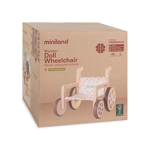 Miniland Doll Stroller, Inclusion Set, Made with ECO Wood Materials, Up to Dolls 38cm | Weelchair thumbnail 6