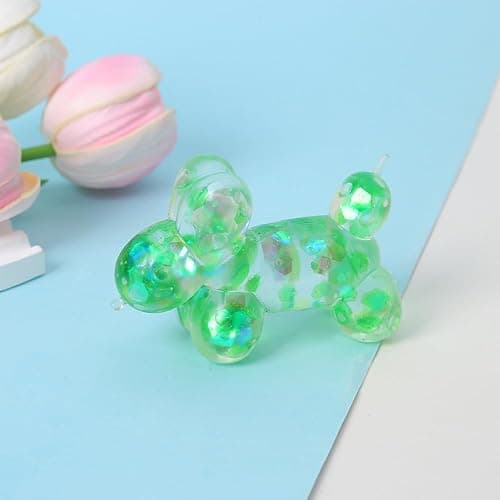 Glitter Balloon Dog Squishy Toy – Slow Rising Stress Relief Fidget Toy, Soft Sensory Toy for Adults, Anxiety Relief, Cute Squeeze Decompression Fun (Pink) thumbnail 8