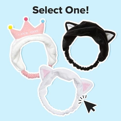 I DEW CARE Face Wash Headband - White Cat | Adorable Design, Perfect for Washing & Cleansing, Makeup and Spa, Bath, Skincare, Quick Dry, Soft & Fuzzy, Non Slip, Reusable, Teen Girls Stuff thumbnail 7