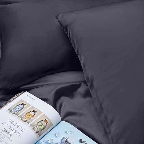 INSSL Silk Pillowcase for Women, Mulberry Silk Pillowcase for Hair and Skin and Stay Comfortable and Breathable During Sleep (Queen, Dark Grey) thumbnail 6