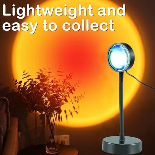 Sunset Lamp Projector Led Lights for Room, 360 Degree Rotation Sunlight Lamp Set Mood Lighting Bedroom Decor (Sunset) thumbnail 5