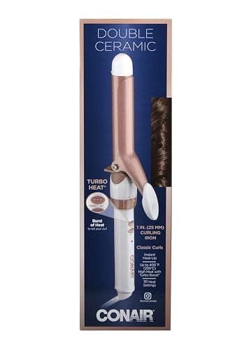 Conair CD701GNC Double Ceramic 1-Inch Curling Iron, produces classic long lasting curls – for short, medium, and long hair, High heat 375°F, Instant heat up, Anti-frizz control, Dual voltage Hair Curler thumbnail 5