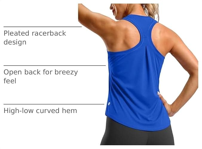G Gradual Women's Workout Tank Tops Racerback Athletic Gym Shirts | Lightweight, Quick Dry, Breathable, Moisture Wicking, Loose Fit, Sleeveless, for Running Yoga Sports Tennis Pilates thumbnail 4