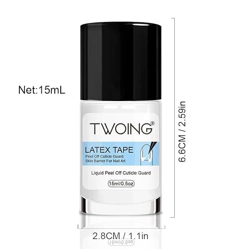 TWOING 15mlLiquid Latex for Nails, Peel Off Cuticle Protectors for Nail Polish,Skin Barrier Manicure, Art Liquid Latex Tape Protector Nail Cuticle Guard Gifts thumbnail 9