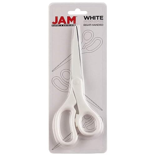 JAM PAPER Multi-Purpose Precision Scissors - 8 Inch - White - Ergonomic Handle & Stainless Steel Blades - Sold Individually thumbnail 5