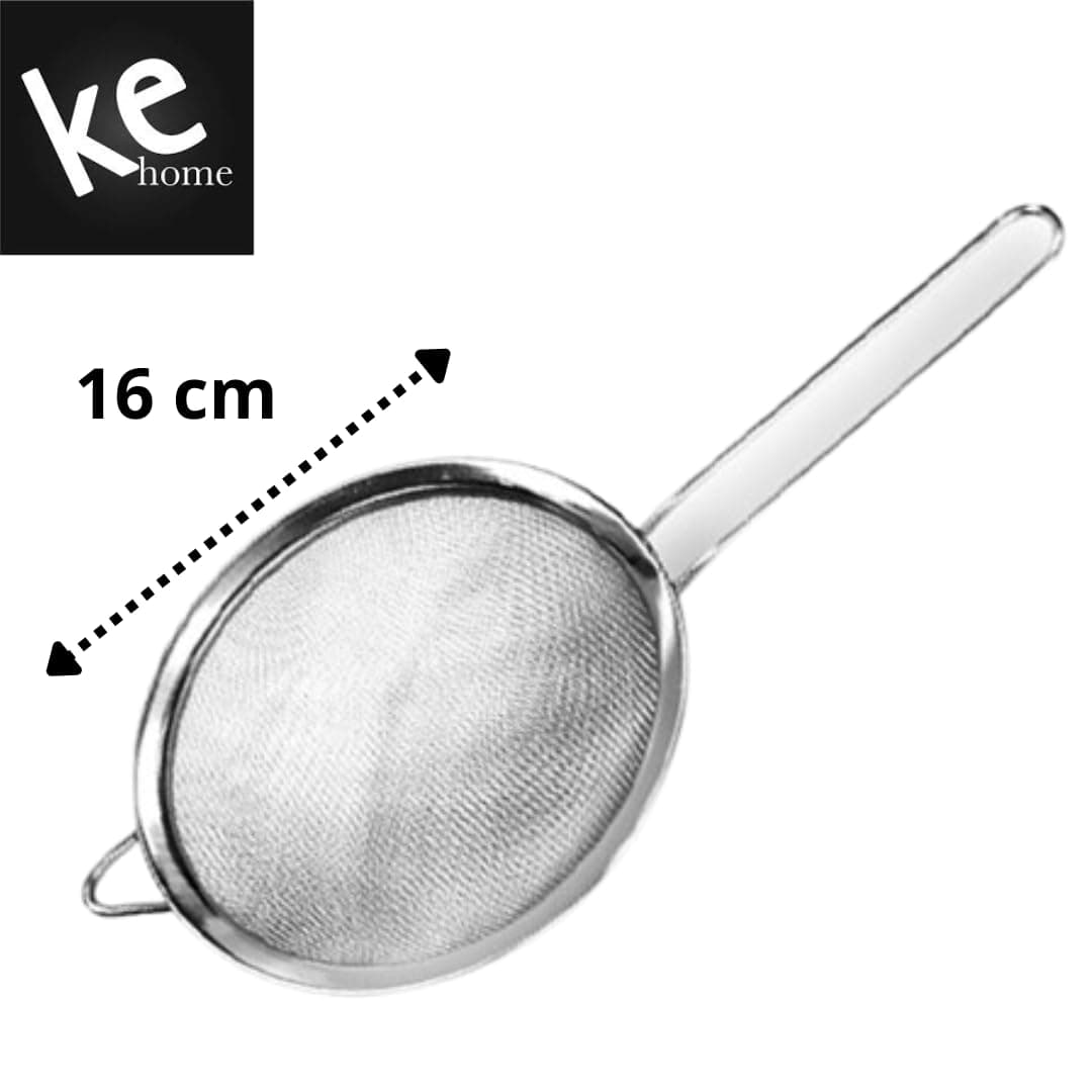 Kit Jogo Conjunto 3 Peneiras Coador Aço Inox 16,18,20cm - Vesátil, Durável, Fácil Manuseio, Suporte para Panela, Resitente a Temperatura thumbnail 2