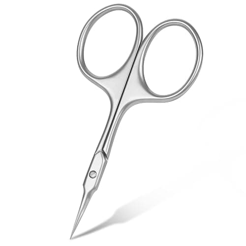 Beugo Nagelhautschere, Hautschere mit Gebogener Schnittfläche, Edelstahl Rostfrei Nagelschere Dritte Generation zum Trimmen von Nagelhaut, Augenbrauen und abgestorbener Haut (Sandstrahlen) - Image 1