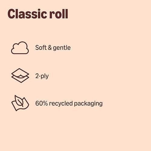 Our Essentials by Amazon Toilet Tissue Classic Roll, 2-ply, 24 Rolls (1 Pack of 24), 200 Sheets per Roll thumbnail 4