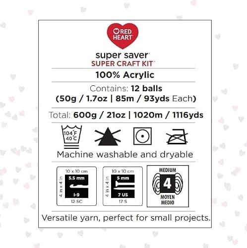 Red Heart Super Saver Super Yarn Craft Kit for Crochet & Knitting & Amigurumi Projects thumbnail 8