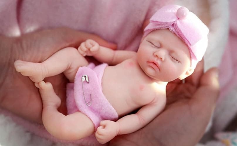 Mire & Mire 7" Miniature Reborn Baby Dolls - Silicone Full Body Baby Soft Skin Mini Realistic Newborn Doll with Feeding Accessories thumbnail 2