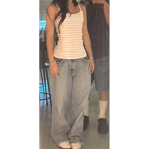 MANGMAO Striped Cropped Top Y2k Leopard Print Spaghetti Strap Tops Emo Grunge 2000s Cheetah Top Women Vintage Camisole thumbnail 8
