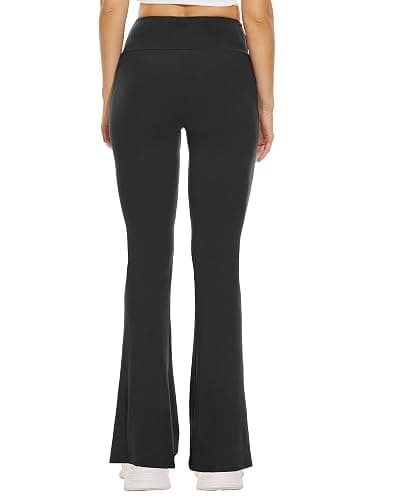 Sundwudu Black Flare Yoga Pants for Women-High Waist Flare Leggings Workout | soft thumbnail 3