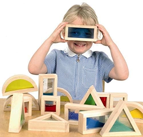 Large Wooden Building Blocks for Toddlers Baby Kids 16 Pcs Rainbow Blocks Geometry Sensory Stacking Construction Toys Set Colorful Preschool Learning Educational Toys for Boys & Girls… thumbnail 2
