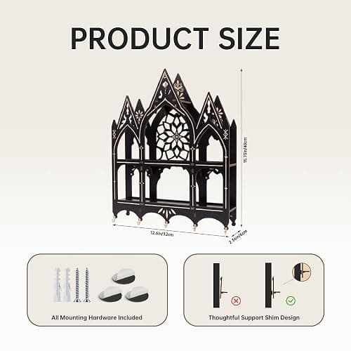 Gothic Decor, Trinket Shelf, Witchy Goth Wall Decor, Crystal Shelf Display | Gothic Room Decor, Wall Shelf for Bedroom, Gothic Shelves, Witchy Home Decor, Vintage Shelf, Whimsy Goth Decor, Goth Gifts thumbnail 3