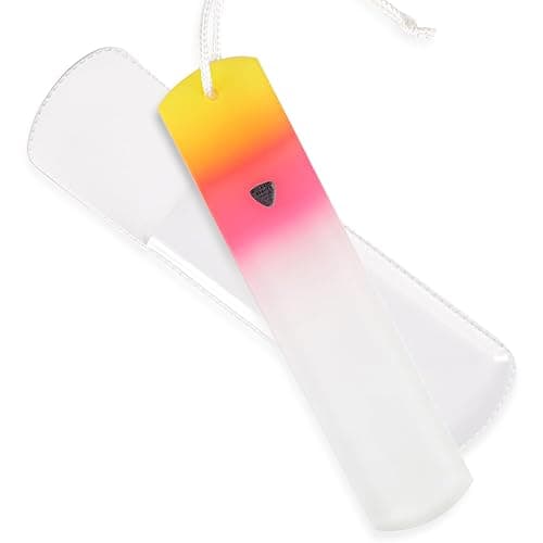 Bona Fide Beauty Czech Glass Foot File with Sleeve. Foot Callus Remover Made in The EU (Sunset Color) - Image 1