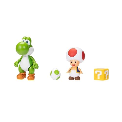 Super Mario Nintendo 4 Inch Action Figure 2-Pack: Yoshi & Toad with Accessories thumbnail 12