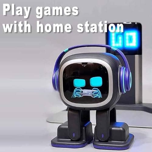 EMOPET AI Desk Robot Companion - ChatGPT Enabled with Voice Commands & Dance Feature, Interactive Robot Pet with Personality, Comes with Charging Home Station thumbnail 3