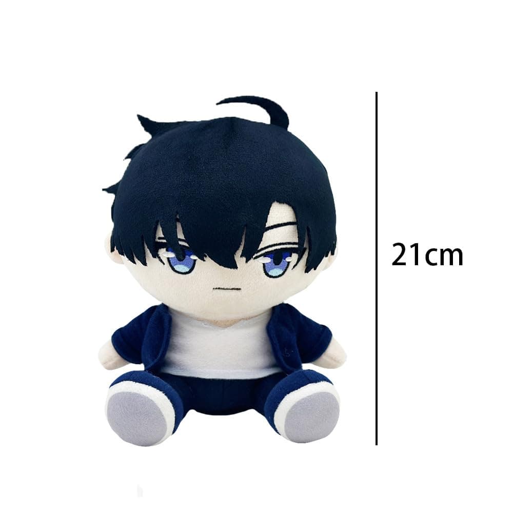 Sung Jin Woo - Figura suave de peluche de anime de 21 cm, poses sentados y cantados de Jin Woo - Figura de peluche de dibujos animados, almohada de abrazo, sofá, decoración del hogar - Sung Jin Woo thumbnail 6