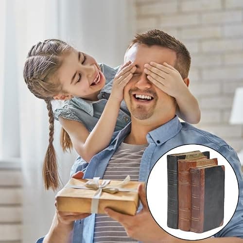 Guichifun Decorative Books Home Decor Clearance - Resin Retro Classical Fake Books Faux Books Decoration Fall Decor Gifts for Men Coffee Table Shelf Decor for Living Room Decor 5.5 * 4.5 * 7.5 Inch - Classical thumbnail 4