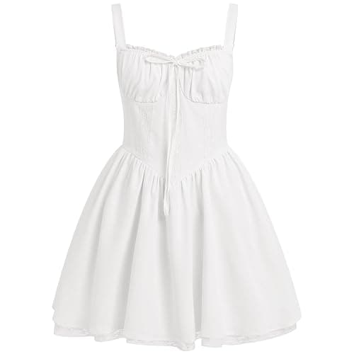 Odizli Damen Sommer Sexy Ärmellos Spaghettiträger Boho Blumen Spitze Kurz Minikleid - Image 1