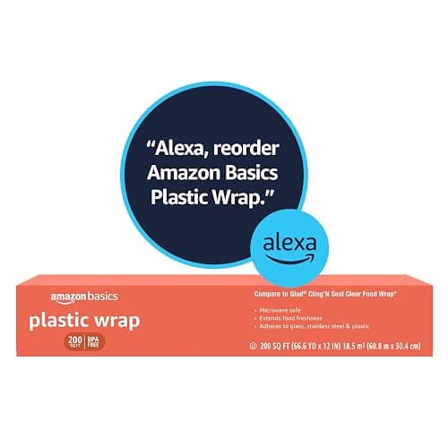 Amazon Basics Plastic Food Wrap, BPA Free, Microwavable, 200 Sq Ft, Pack of 1 thumbnail 6