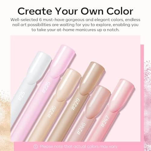 Modelones Acrylic Powder, 6 Colors Transparent Jelly Nude Nail Powder Milky White Pink Nude for Nail Art 3D Nail Carving French Nail Extension, Gifts for Women thumbnail 3