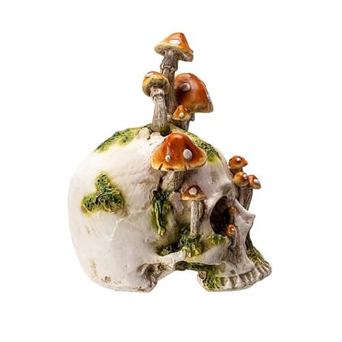 Pacific Giftware Large Skull with Mushrooms, Fungi Skull, Mushrooms Skull Head thumbnail 4
