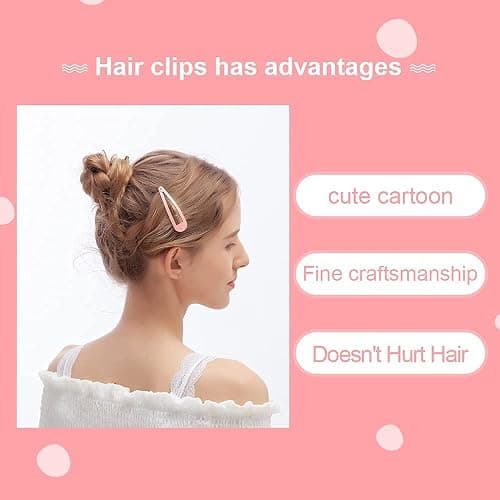 Hair Clips, KUBOM 120-Pack Metal Snap Hair Barrettes Barettes and Hair Clips for Girls,Toddlers,Kids,Women, Baby and Fine/Thick hair - 2inch (Colored Candy and Pattern) thumbnail 4