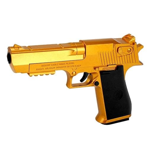 Pistolet jouet avec balles souples avec chargeur éjectable et balles - Pistolet jouet taille 1: 1 avec chargeur d'aspect réel, pour une formation à la sécurité ou un cadeau unique (or) thumbnail 7