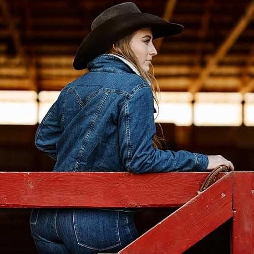 Wrangler Women's Sherpa Lined Denim Jacket thumbnail 4