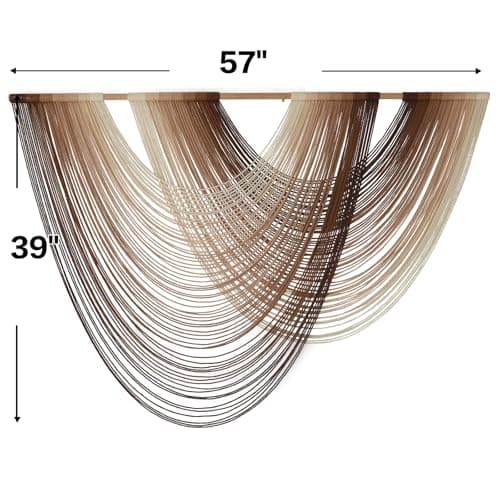 Macrame Wall Hanging Dip-Dye Boho Home Decor Fiber Wall Art Craftsmanship Bedroom Livingroom 57" W x 39" L thumbnail 5