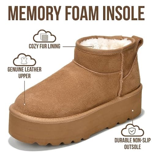 Project Cloud 100% Genuine Leather Ankle Boots for Women - Anti-Slip Memory Foam Insole Womens Boots - Lightweight Winter Womens Shoes, Ankle Booties for Women (Huggy) thumbnail 3