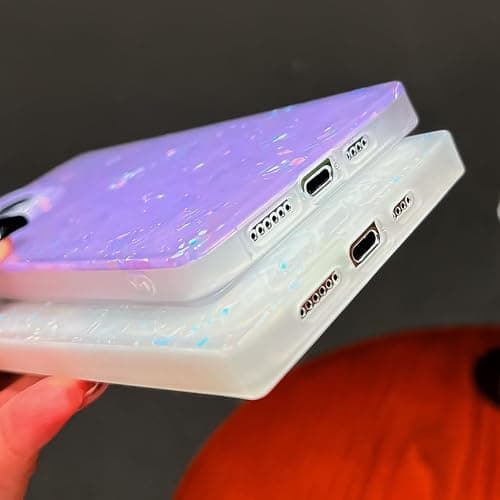 BANAILOA Compatible with iPhone 13 Pro Case Rectangle,Luxury Sparkle Cute Case for Women Protective Bumper Girly Colorful Phone Cover Desinged for 13 Pro - 6.1 inch (Purple Shell) thumbnail 5