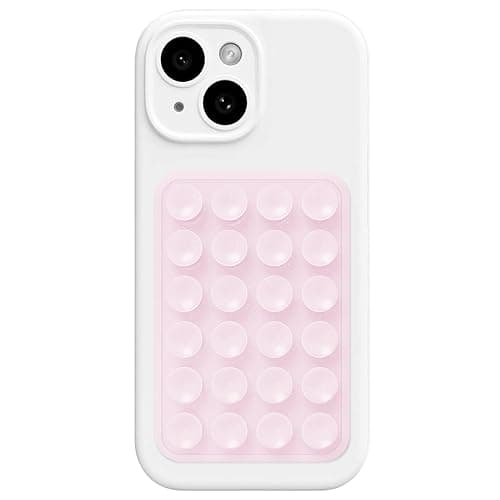 Anteel Silicone Suction Phone Case Mount, Silicon Adhesive Suction Cup Phone Mount, Non Slip Sticky Phone Grip for Cellphone, Strong Grip Holder for Selfies and Videos (Pink Glitter) - Image 1