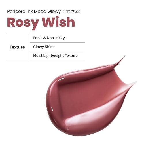 Peripera Ink Mood Glowy Tint | Lip-Plumping, Naturally Moisturizing, Lightweight, Glow-Boosting, Long-Lasting, Comfortable, Non-Sticky, Mask Friendly, No White Film 033 ROSY WISH thumbnail 5
