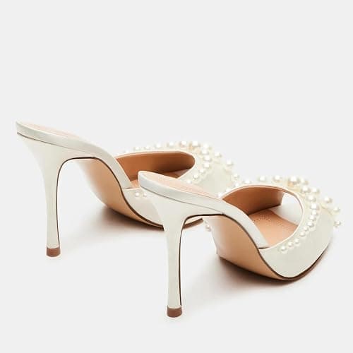 Yishaweiqi Women's Mesh Heeled Sandals Peep Toe Mules Slip on Stiletto High Heels Dress Sexy Slide Sandals thumbnail 5