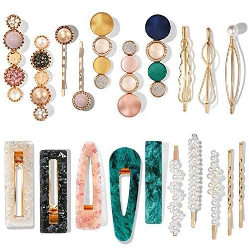 Mehayi 20 PCS Macaron Pearl Acrylic Resin Fashion Hair Clips Set, Cute Hair Barrettes Bobby Pins, Boho Fancy Hairpin Accessories Headwear Styling Tools, Gifts for Women Girls Decorative Wedding thumbnail 2
