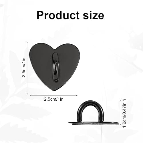 Gosknor 8pcs Cell Phone Ring Holder, Cute Heart Phone Charm Hooks Adhesive Smartphone Finger Ring Stand Sticky Metal Loop Grip for Cellphone Case Pad Tablet DIY Accessories thumbnail 2