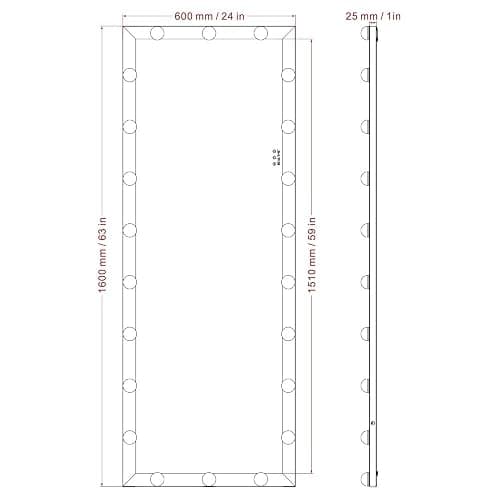 Majnesvon 65" x 24"Full Length Mirror with Lights and Stand Touch Control - Wall Mounted and Floor Standing,LED Lighted Full Body Dressing Mirror for Bedroom,Dimming&3 Color Modes (Silver) thumbnail 2