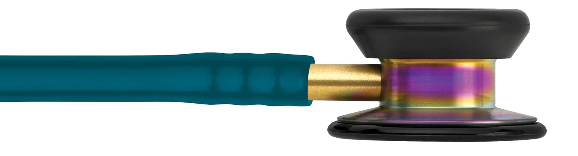 3M Littmann Classic II Pediatric Stethoscope, 2153, Stainless Steel Rainbow-Finish Chestpiece, 28" Caribbean Blue Tube, Brass Stem, and Headset thumbnail 4