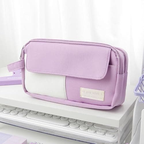 42 Pcs Aesthetic School Supplies with Cute Pencil Case, 12 Highlighters, 5 Black Ink Gel Pens, 6 Mechanical Pencils, Big Capacity Pencil Pouch, Stationary Set for Student, Gift Back to School thumbnail 2